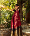 Maroon Banarasi Silk Saree | Festive & Party Wear