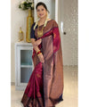 Maroon Banarasi Silk Saree | Festive & Party Wear