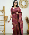 Maroon Banarasi Silk Saree | Festive & Party Wear
