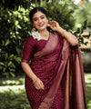 Maroon Banarasi Silk Saree | Festive & Party Wear