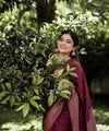 Maroon Banarasi Silk Saree | Festive & Party Wear