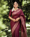 Maroon Banarasi Silk Saree | Festive & Party Wear