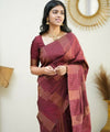 Maroon Banarasi Silk Saree | Festive & Party Wear