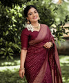 Maroon Banarasi Silk Saree | Festive & Party Wear