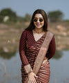Maroon Banarasi Silk Saree | Traditional Zari Weave