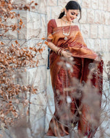 Maroon Banarasi Silk Saree | Traditional Zari Weave