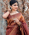 Maroon Banarasi Silk Saree | Traditional Zari Weave
