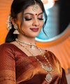 Maroon Banarasi Silk Saree | Traditional Zari Weave
