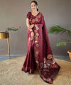 Maroon Banarasi Silk Saree | Wedding & Festive Wear