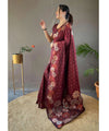 Maroon Banarasi Silk Saree | Wedding & Festive Wear