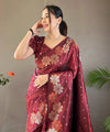 Maroon Banarasi Silk Saree | Wedding & Festive Wear