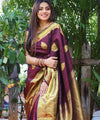 Maroon Banarasi Silk Saree | Wedding & Festive Wear