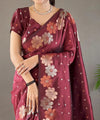 Maroon Banarasi Silk Saree | Wedding & Festive Wear