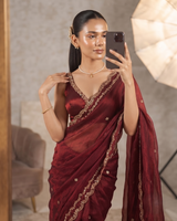Maroon Bollywood Designer Saree | Party & Festive Wear