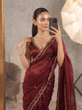 Maroon Bollywood Designer Saree | Party & Festive Wear