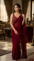 Maroon Bollywood Designer Saree | Party & Festive Wear
