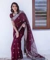 Maroon Cotton Saree | Office & Casual Wear
