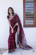 Maroon Cotton Saree | Office & Casual Wear