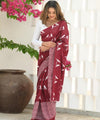 Maroon Cotton Saree | Office & Casual Wear