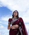 Maroon Cotton Saree | Office & Casual Wear