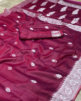 Maroon Cotton Saree | Traditional Handloom Wear