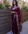 Maroon Cotton Saree | Traditional Handloom Wear