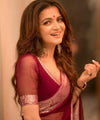 Maroon Cotton Saree | Traditional Handloom Wear