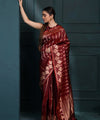 Maroon Jacquard Silk Saree | Bridal & Festive Wear