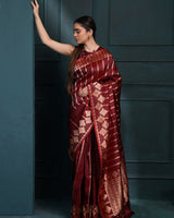 Maroon Jacquard Silk Saree | Bridal & Festive Wear