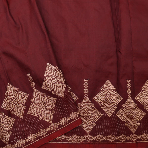 Maroon Jacquard Silk Saree | Bridal & Festive Wear