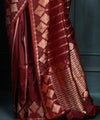 Maroon Jacquard Silk Saree | Bridal & Festive Wear