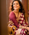 Maroon Jacquard Silk Saree | Bridal & Festive Wear