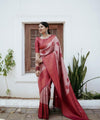 Maroon Jacquard Silk Saree | Ethnic Wear for Women
