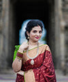 Maroon Jacquard Silk Saree | Festival & Ceremony Wear