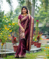 Maroon Jacquard Silk Saree | Rich Zari Border Saree