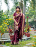 Maroon Jacquard Silk Saree | Rich Zari Border Saree