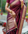 Maroon Jacquard Silk Saree | Rich Zari Border Saree