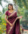 Maroon Jacquard Silk Saree | Rich Zari Border Saree