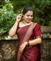 Maroon Jacquard Silk Saree | Wedding & Festive Wear