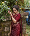 Maroon Jacquard Silk Saree | Wedding & Festive Wear
