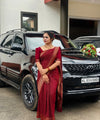 Maroon Jacquard Silk Saree | Wedding & Festive Wear