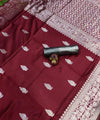 Maroon Jacquard Silk Saree | Wedding & Reception Wear