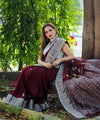Maroon Jacquard Silk Saree | Wedding & Reception Wear