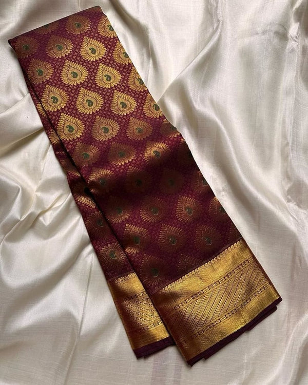 Maroon Kanjivaram Silk Saree | Ethnic Wear for Women