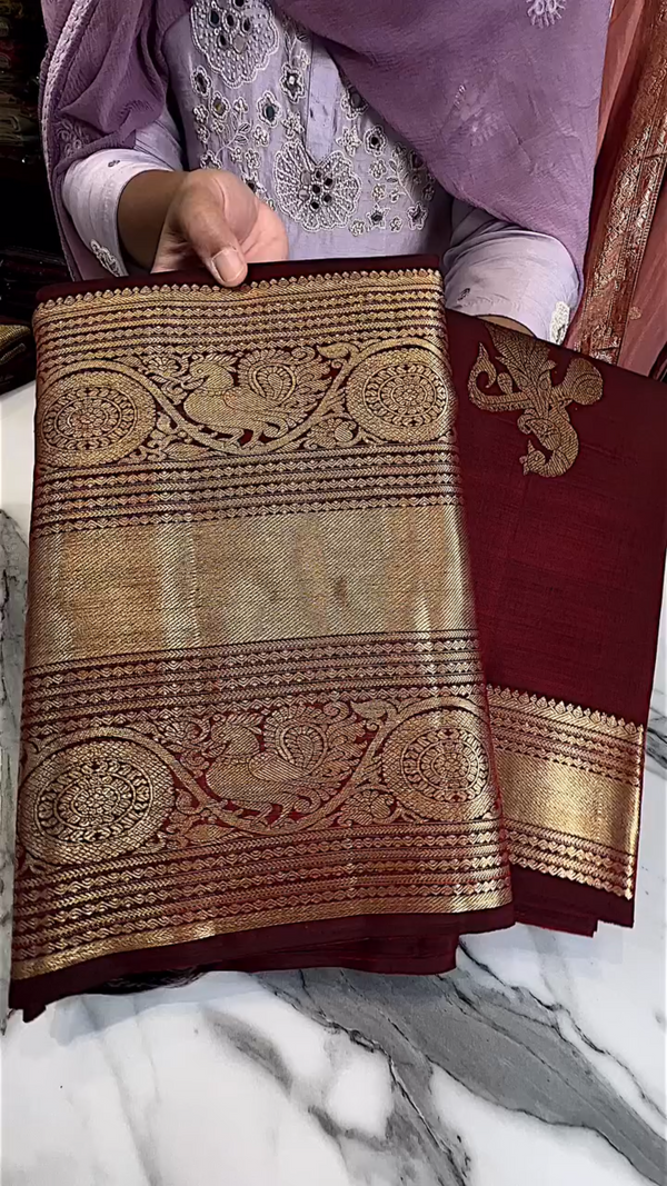 Maroon Kanjivaram Silk Saree | Ethnic Wear for Women