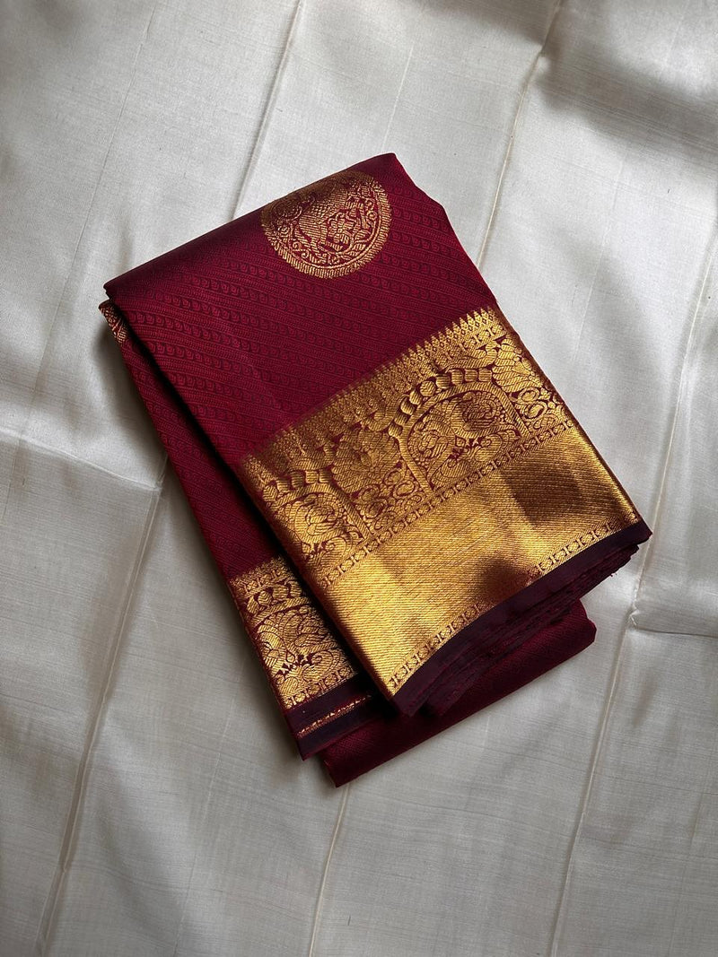 Maroon Kanjivaram Silk Saree | Festival & Ceremony Wear