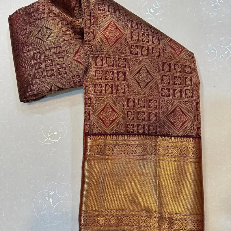 Maroon Kanjivaram Silk Saree | Festival & Ceremony Wear