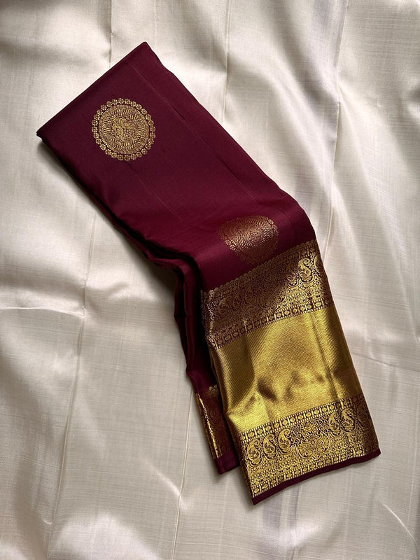 Maroon Kanjivaram Silk Saree | Festival & Ceremony Wear
