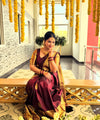 Maroon Kanjivaram Silk Saree | Traditional Zari Weave