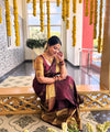 Maroon Kanjivaram Silk Saree | Traditional Zari Weave